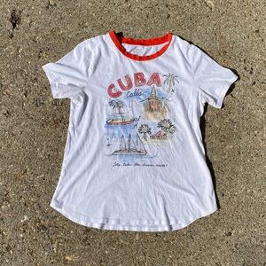 Old Navy Cuba womens graphic t-shirt red and white